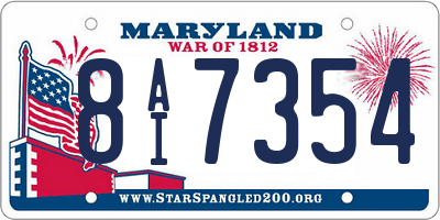 MD license plate 8AI7354