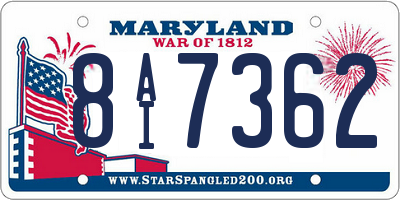 MD license plate 8AI7362