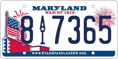 MD license plate 8AI7365