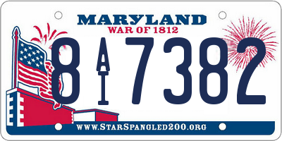 MD license plate 8AI7382