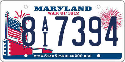 MD license plate 8AI7394