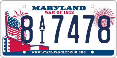 MD license plate 8AI7478