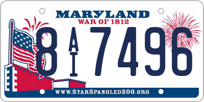 MD license plate 8AI7496