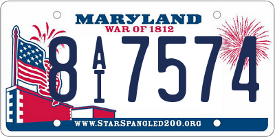 MD license plate 8AI7574