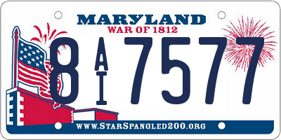 MD license plate 8AI7577
