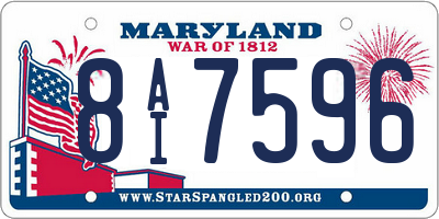 MD license plate 8AI7596