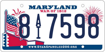 MD license plate 8AI7598