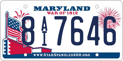 MD license plate 8AI7646