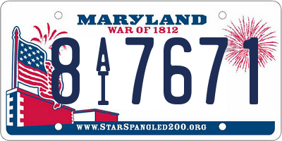 MD license plate 8AI7671