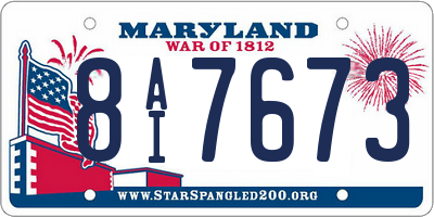 MD license plate 8AI7673