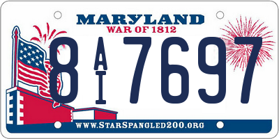 MD license plate 8AI7697