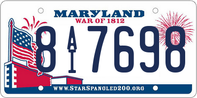 MD license plate 8AI7698