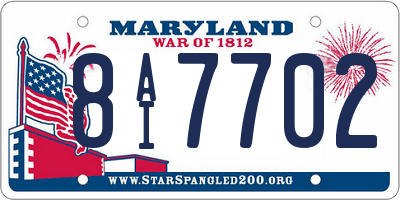 MD license plate 8AI7702