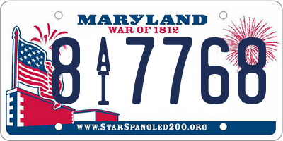 MD license plate 8AI7768