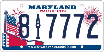MD license plate 8AI7772