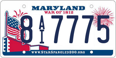 MD license plate 8AI7775