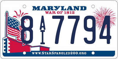 MD license plate 8AI7794