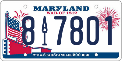 MD license plate 8AI7801