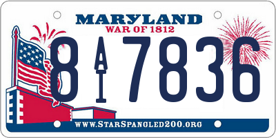 MD license plate 8AI7836