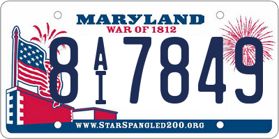MD license plate 8AI7849