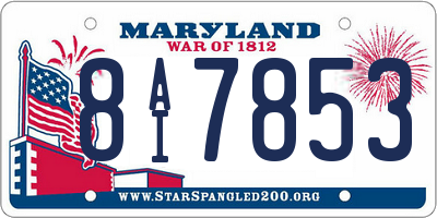 MD license plate 8AI7853