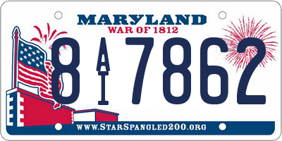 MD license plate 8AI7862
