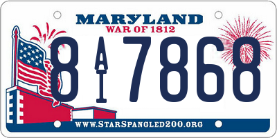 MD license plate 8AI7868