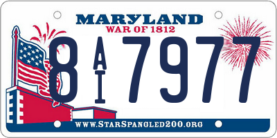 MD license plate 8AI7977