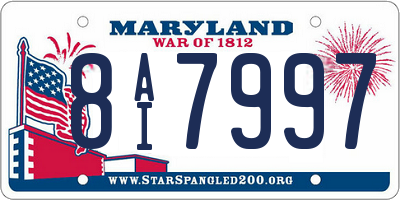 MD license plate 8AI7997