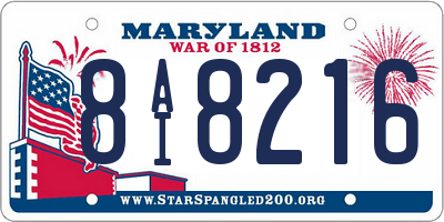 MD license plate 8AI8216