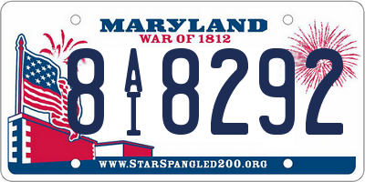 MD license plate 8AI8292