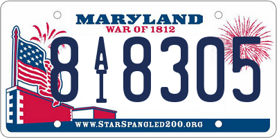 MD license plate 8AI8305