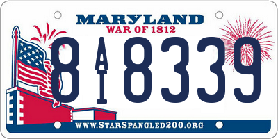 MD license plate 8AI8339