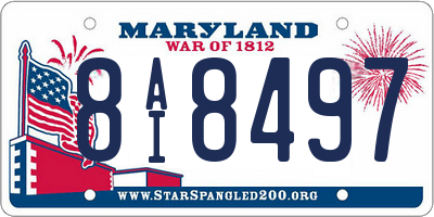 MD license plate 8AI8497
