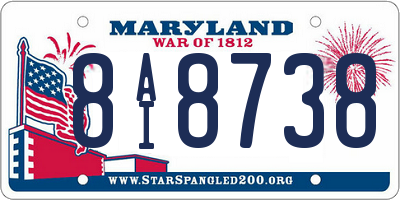 MD license plate 8AI8738