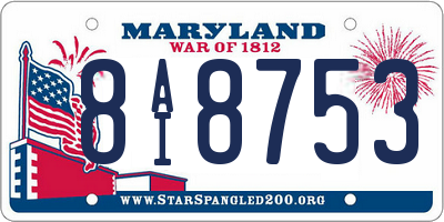 MD license plate 8AI8753