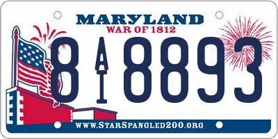 MD license plate 8AI8893