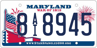MD license plate 8AI8945