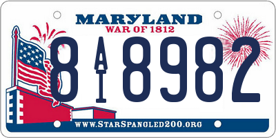 MD license plate 8AI8982