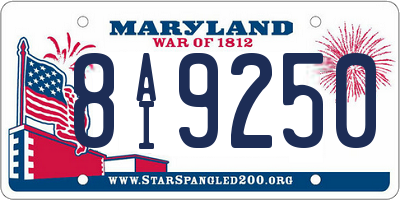 MD license plate 8AI9250