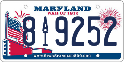 MD license plate 8AI9252