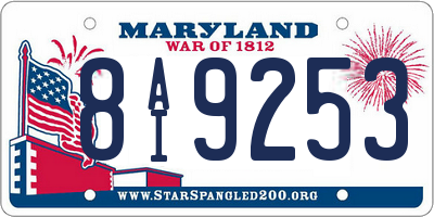 MD license plate 8AI9253