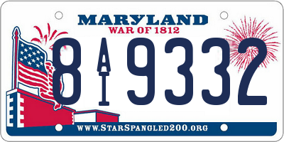 MD license plate 8AI9332