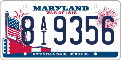 MD license plate 8AI9356