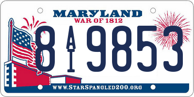 MD license plate 8AI9853