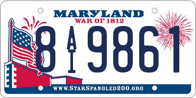 MD license plate 8AI9861