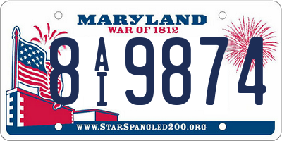 MD license plate 8AI9874