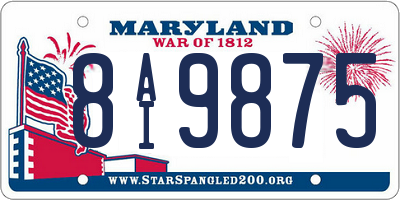 MD license plate 8AI9875