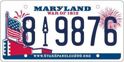 MD license plate 8AI9876