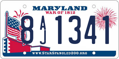 MD license plate 8AJ1341